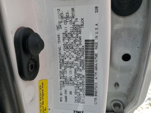5TFJU4GN9DX035120 - 2013 TOYOTA TACOMA DOUBLE CAB PRERUNNER WHITE photo 12