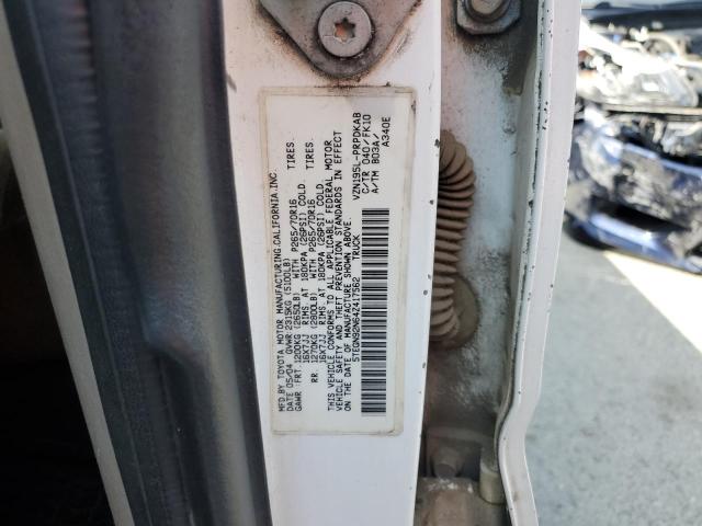 5TEGN92N64Z417562 - 2004 TOYOTA TACOMA DOUBLE CAB PRERUNNER WHITE photo 13