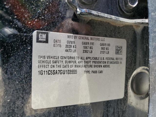 1G11C5SA7GU103555 - 2016 CHEVROLET MALIBU LIM LT 黑色 照片 12