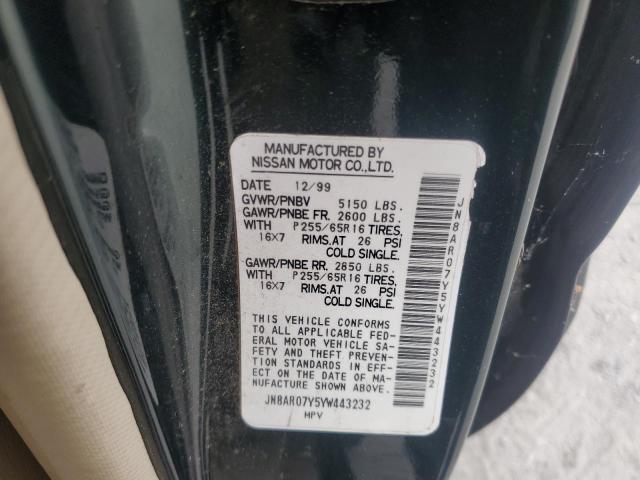 JN8AR07Y5YW443232 - 2000 NISSAN PATHFINDER LE GREEN photo 13