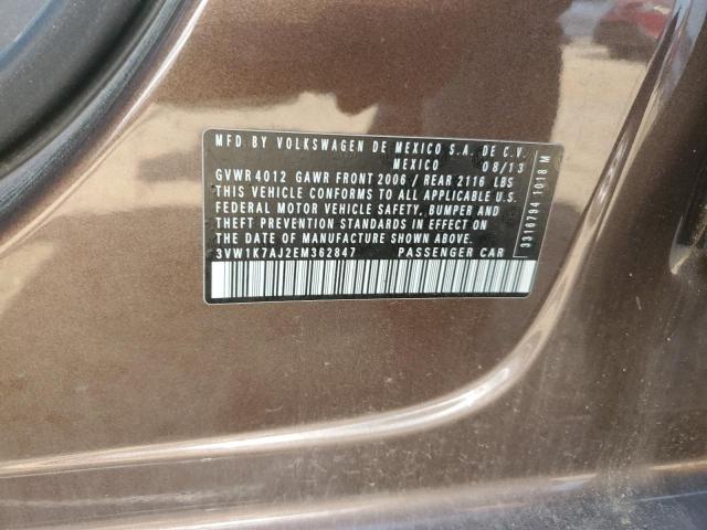 3VW1K7AJ2EM362847 - 2014 VOLKSWAGEN JETTA BASE Graphit Foto 12