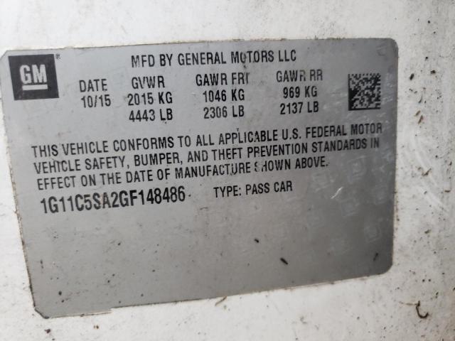 1G11C5SA2GF148486 - 2016 CHEVROLET MALIBU LIM LT 白色 照片 13