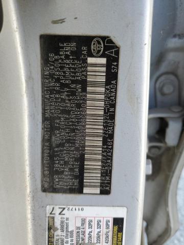 2T1KR32E86C600739 - 2006 TOYOTA COROLLA MA XR SILVER photo 12