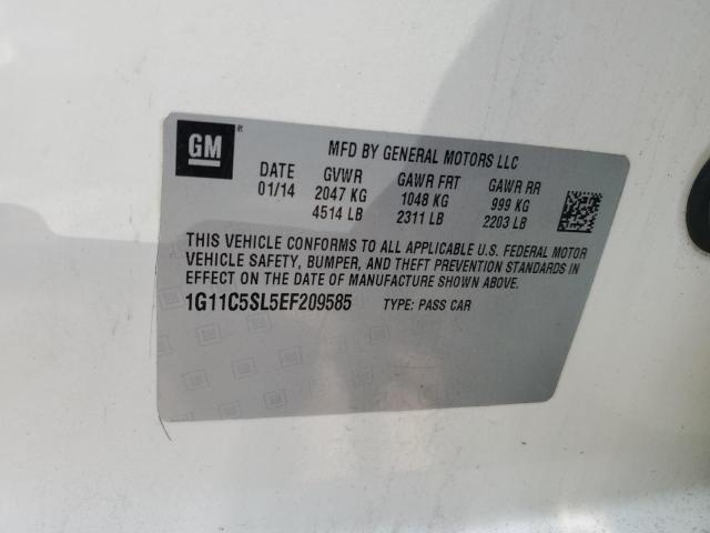 1G11C5SL5EF209585 - 2014 CHEVROLET MALIBU 1LT 奶油色 照片 12