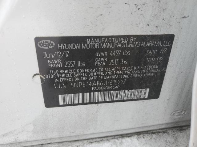 5NPE34AF6JH615227 - 2018 HYUNDAI SONATA SPORT WHITE photo 12