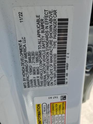 19XFL2H80PE001030 - 2023 HONDA CIVIC SPORT 白色 照片 13