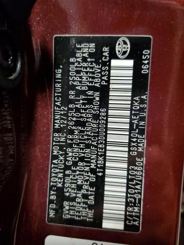 4T1BK1EB3DU009286 - 2013 TOYOTA AVALON BASE Tünd qırmızı foto 12