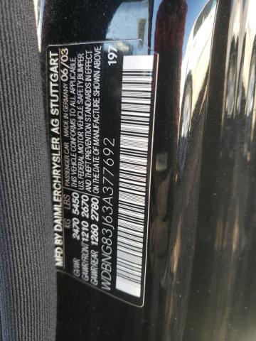 WDBNG83J63A377692 - 2003 MERCEDES-BENZ S 430 4MATIC BLACK photo 12