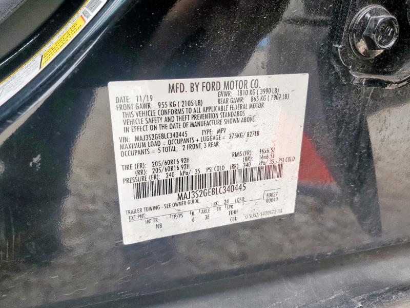 MAJ3S2GE8LC340445 - 2020 FORD ECOSPORT SE 黑色 照片 12