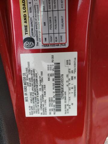 1ZVBP8AN1A5105516 - 2010 FORD MUSTANG RED photo 12