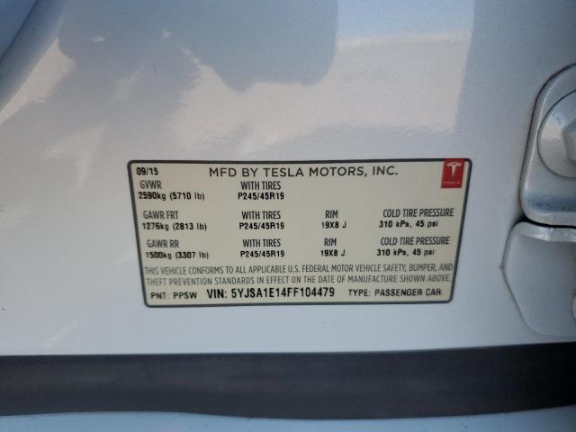 5YJSA1E14FF104479 - 2015 TESLA MODEL S 白色 照片 12