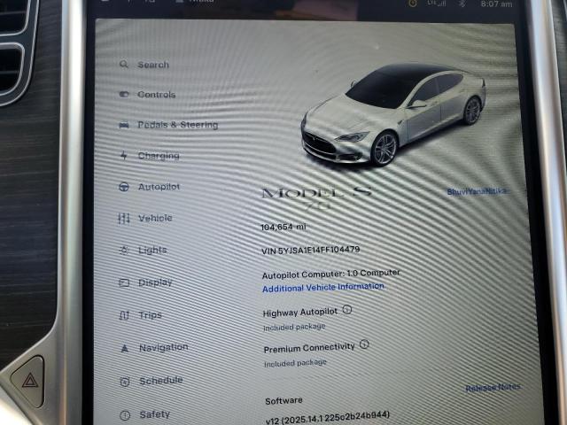 5YJSA1E14FF104479 - 2015 TESLA MODEL S 白色 照片 9