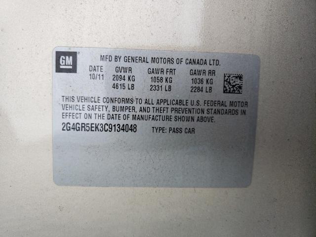 2G4GR5EK3C9134048 - 2012 BUICK REGAL 金色 照片 13