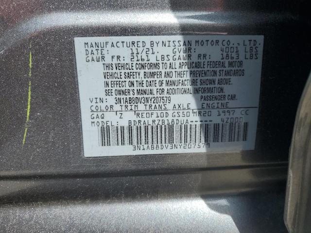 3N1AB8DV3NY207579 - 2022 NISSAN SENTRA SR GRAY photo 12