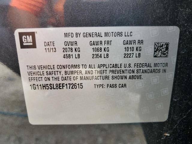 1G11H5SL8EF172615 - 2014 CHEVROLET MALIBU LTZ შავი ფოტო 12