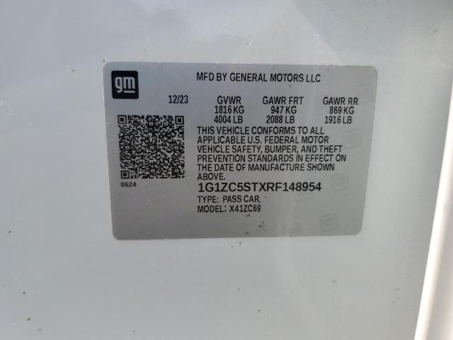 1G1ZC5STXRF148954 - 2024 CHEVROLET MALIBU LS 白色 照片 12