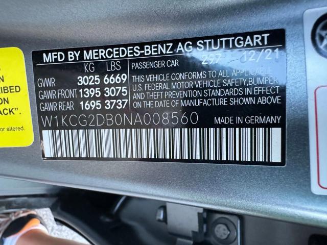 W1KCG2DB0NA008560 - 2022 MERCEDES-BENZ EQS SEDAN 450+ GRAY photo 10