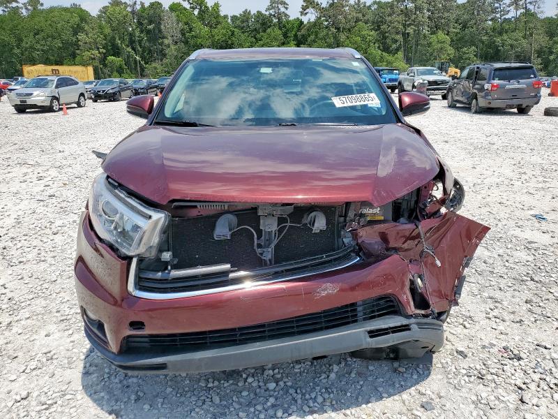 5TDKKRFH6FS051092 - 2015 TOYOTA HIGHLANDER XLE MAROON photo 5