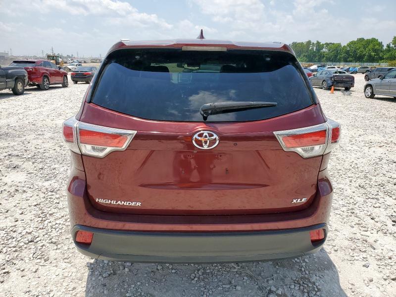 5TDKKRFH6FS051092 - 2015 TOYOTA HIGHLANDER XLE MAROON photo 6