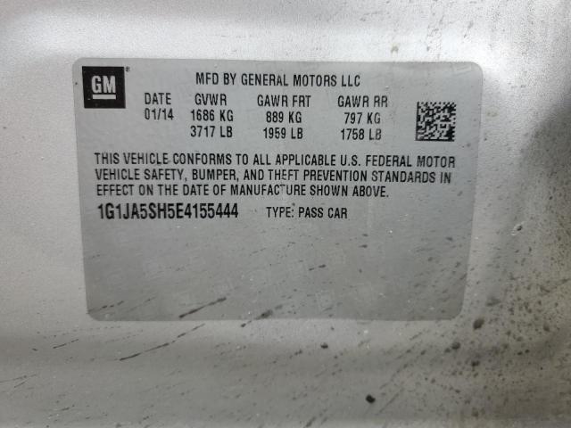 1G1JA5SH5E4155444 - 2014 CHEVROLET SONIC LS SILVER photo 12