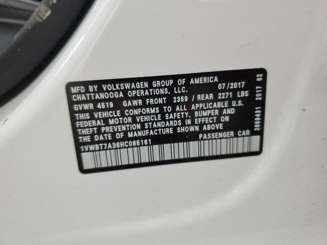 1VWBT7A36HC085161 - 2017 VOLKSWAGEN PASSAT SE WHITE photo 12