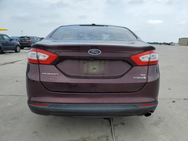 3FA6P0LU3DR234570 - 2013 FORD FUSION SE HYBRID BURGUNDY photo 6