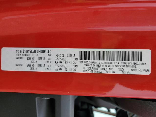 3C6URVHD4EE100491 - 2014 RAM PROMASTER 3500 HIGH წითელი ფოტო 13