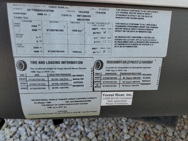 4X4TSMH24DA307069 - 2013 SALM FOREST RIV WHITE photo 10