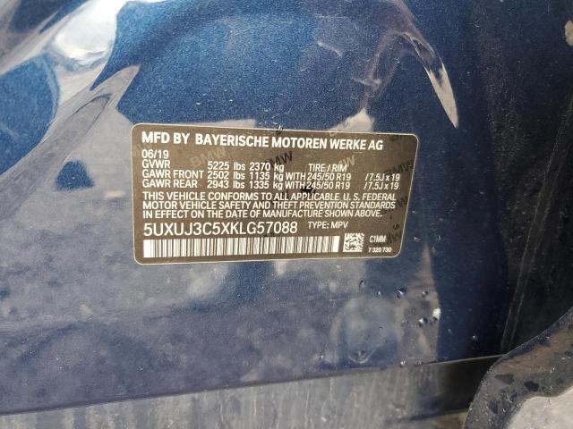 5UXUJ3C5XKLG57088 - 2019 BMW X4 XDRIVE30I BLUE photo 13