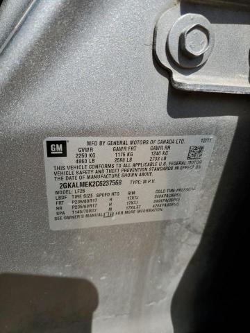 2GKALMEK2C6237568 - 2012 GMC TERRAIN SLE GRAY photo 14