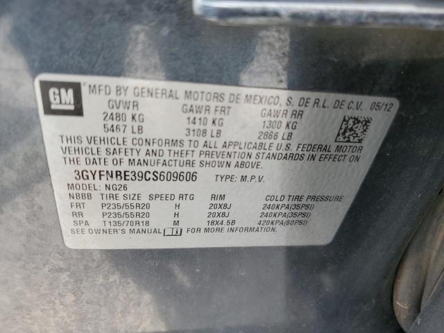 3GYFNBE39CS609606 - 2012 CADILLAC SRX PERFORMANCE COLLECTION Szary zdjęcie 13