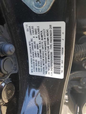 2HGFB2F62DH543266 - 2013 HONDA CIVIC HF 黑色 照片 12