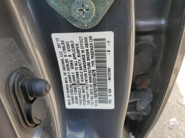 19XFB2F99DE014076 - 2013 HONDA CIVIC EXL 灰色 照片 12