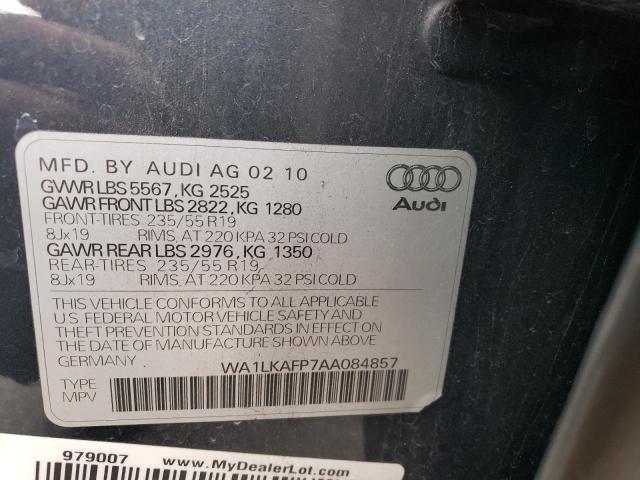 WA1LKAFP7AA084857 - 2010 AUDI Q5 PREMIUM PLUS GRAY photo 13