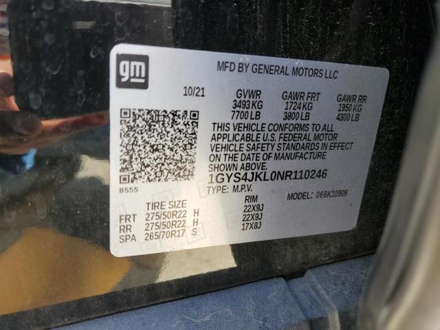 1GYS4JKL0NR110246 - 2022 CADILLAC ESCALADE ESV LUXURY 白色 照片 14