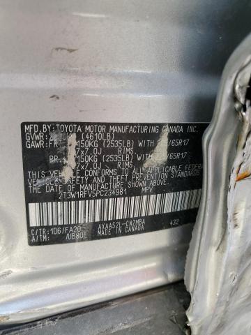 2T3W1RFV5PC234981 - 2023 TOYOTA RAV4 XLE ვერცხლისფერი ფოტო 13