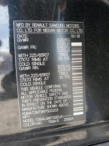 KNMAT2MT9KP500213 - 2019 NISSAN ROGUE S გრაფიტი ფოტო 13