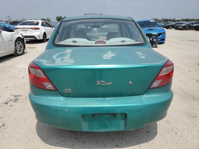 KNADC123716045812 - 2001 KIA RIO TURQUOISE photo 6