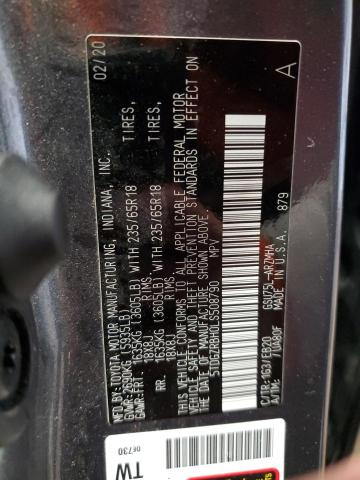 5TDGZRBH0LS508790 - 2020 TOYOTA HIGHLANDER XLE Grafit foto 13