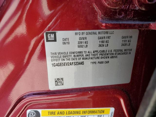 1G4GE5EV2AF323445 - 2010 BUICK LACROSSE CXS Bordo foto 12