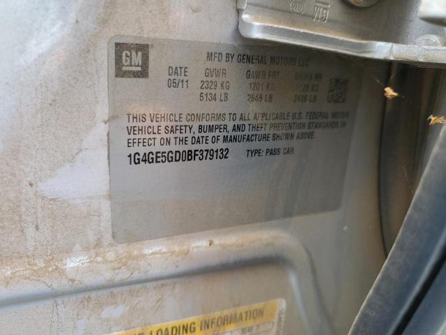 1G4GE5GD0BF379132 - 2011 BUICK LACROSSE CXS SILVER photo 12