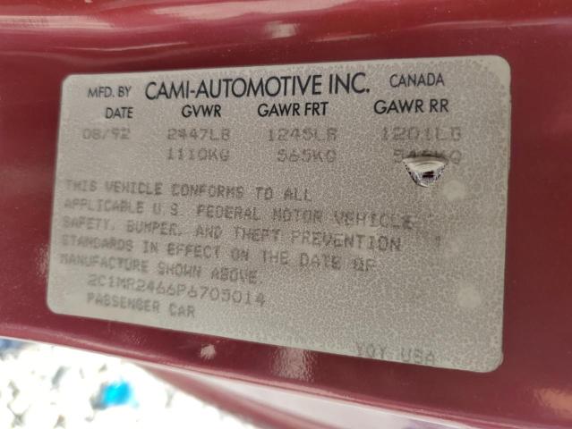 2C1MR2466P6705014 - 1993 GEO METRO BURGUNDY photo 12