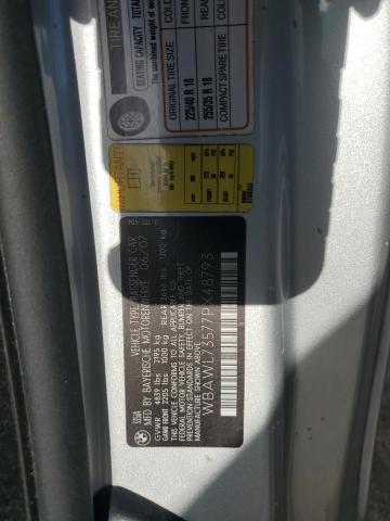 WBAWL73577PX48793 - 2007 BMW 3 SERIES I SILVER photo 12