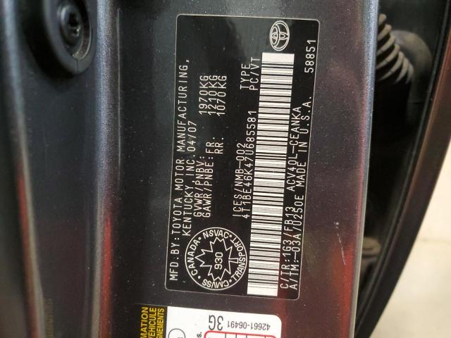 4T1BE46K47U685581 - 2007 TOYOTA CAMRY CE 灰色 照片 13