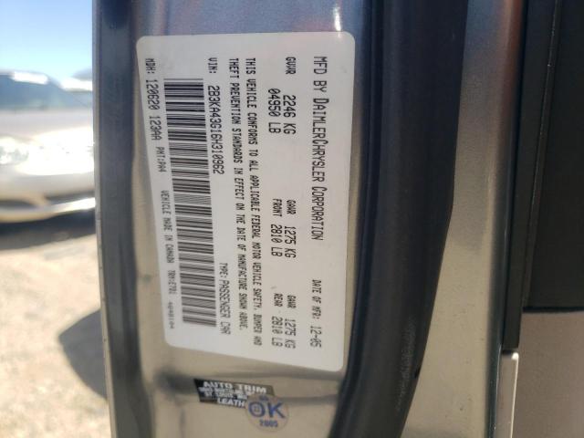 2B3KA43G16H310962 - 2006 DODGE CHARGER SE GRAY photo 12