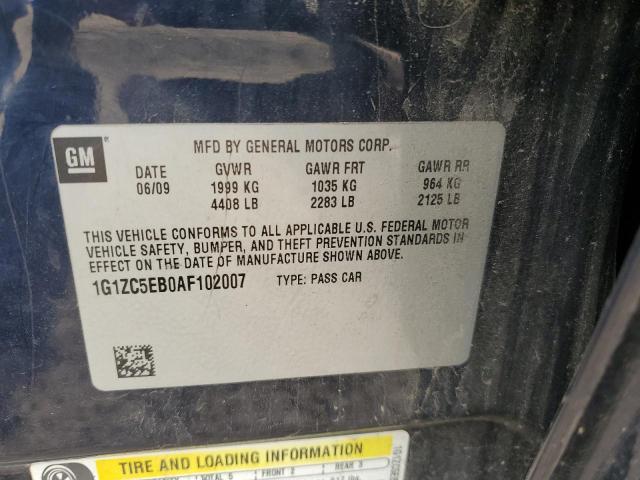 1G1ZC5EB0AF102007 - 2010 CHEVROLET MALIBU 1LT BLUE photo 13