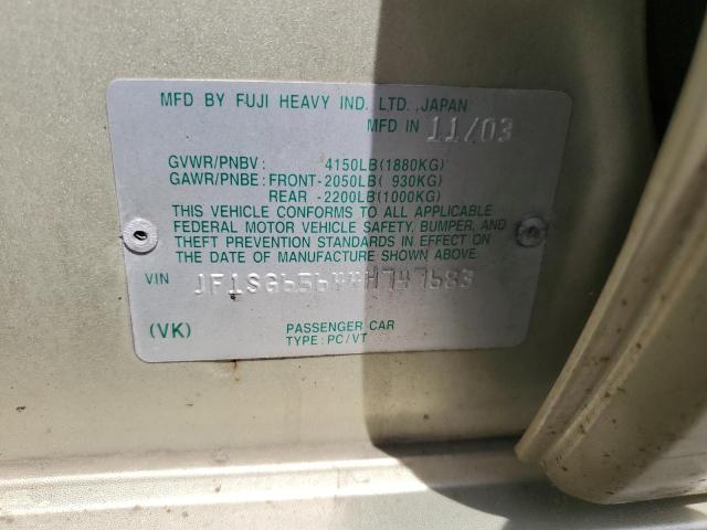 JF1SG65644H747683 - 2004 SUBARU FORESTER 2.5XS Złoty zdjęcie 13