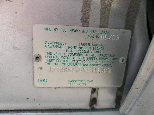 JF1SG65644H711587 - 2004 SUBARU FORESTER 2.5XS ვერცხლისფერი ფოტო 13