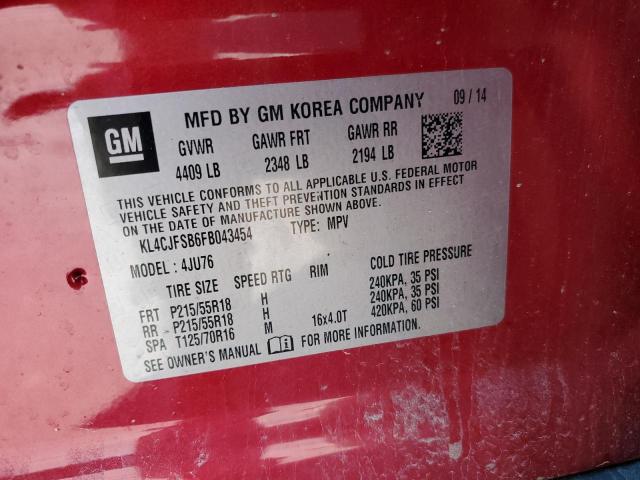 KL4CJFSB6FB043454 - 2015 BUICK ENCORE CONVENIENCE 红色 照片 13