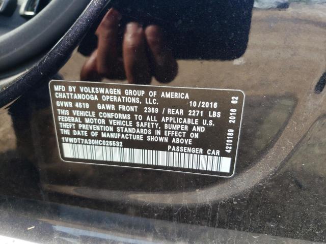 1VWDT7A30HC025532 - 2017 VOLKSWAGEN PASSAT R-LINE Schwarz Foto 12